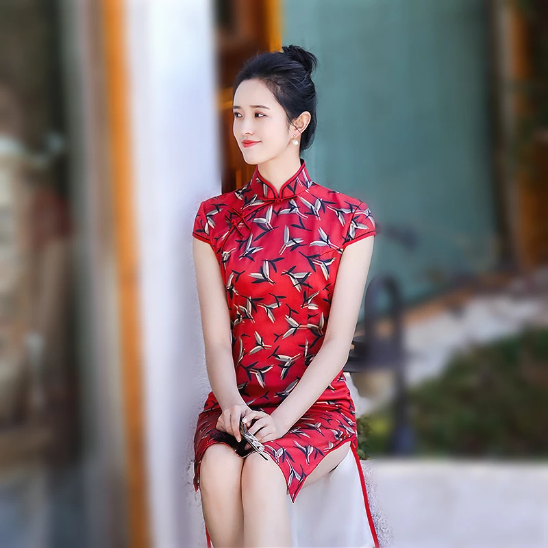 Sheng Coco женское Шанхае элегантное китайское платье чонсам шелковые сексуальные