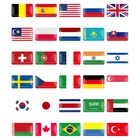 50 шт., флаг Бельгии, Испании, США, России, Индии, значок с национальным флагом, автомобильная доска на руль, декоративная эмблема, наклейка