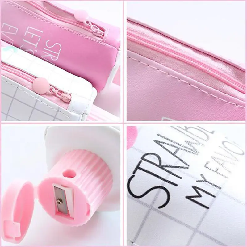 Чехол для карандашей из искусственной кожи в форме зубной пасты с точилкой милые