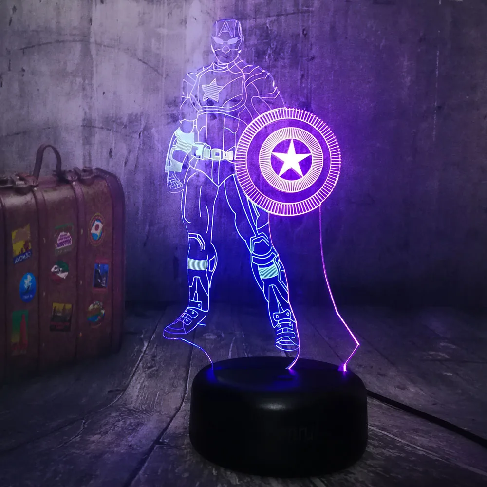 Lumiwell киногерои LED 3D ночник полуизолированный 7 видов цветов Пульт дистанционного