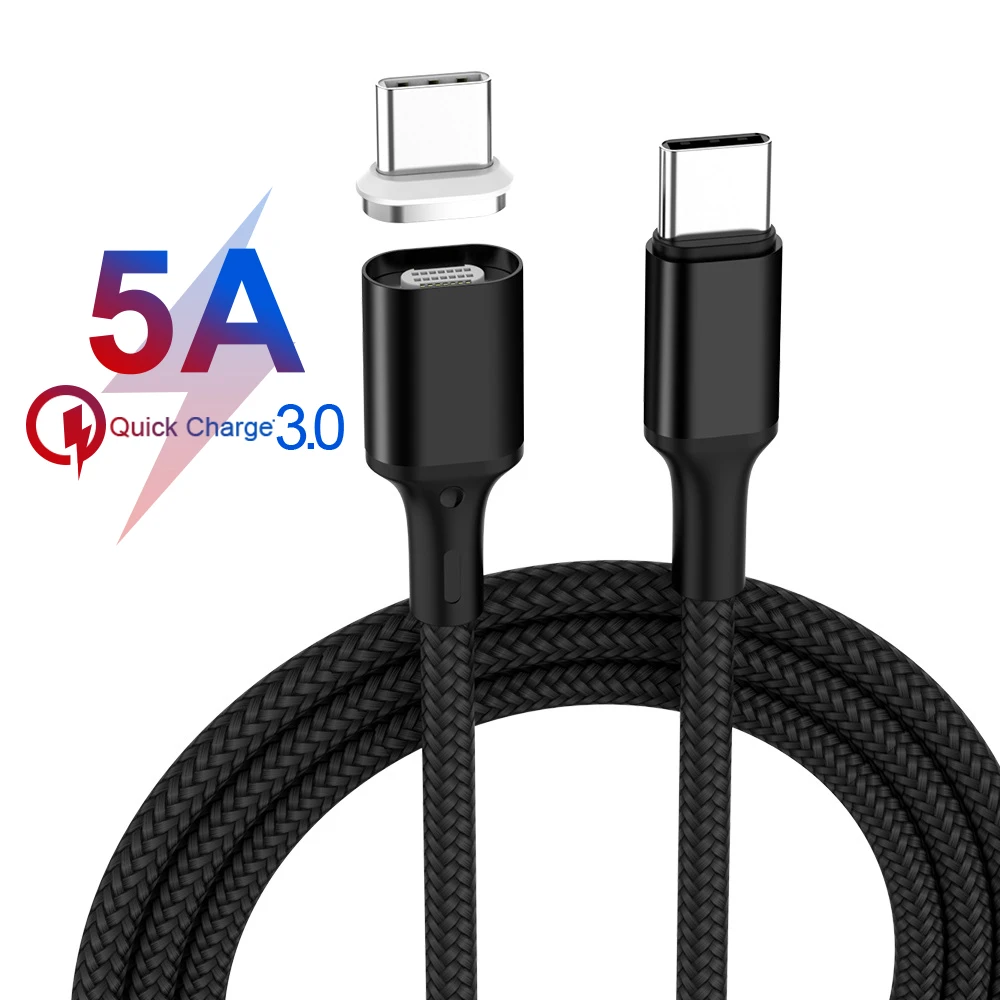 PD Магнитный USB C кабель 5А 100 Вт Быстрая зарядка типа для Samsung Type к Huawei p20 | Мобильные