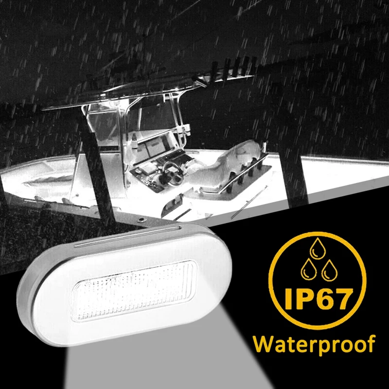 

4Pcs 12V Boat Marine Signal Lamp Clear Grade Large Waterproof LED Courtesy Lights Stair Deck