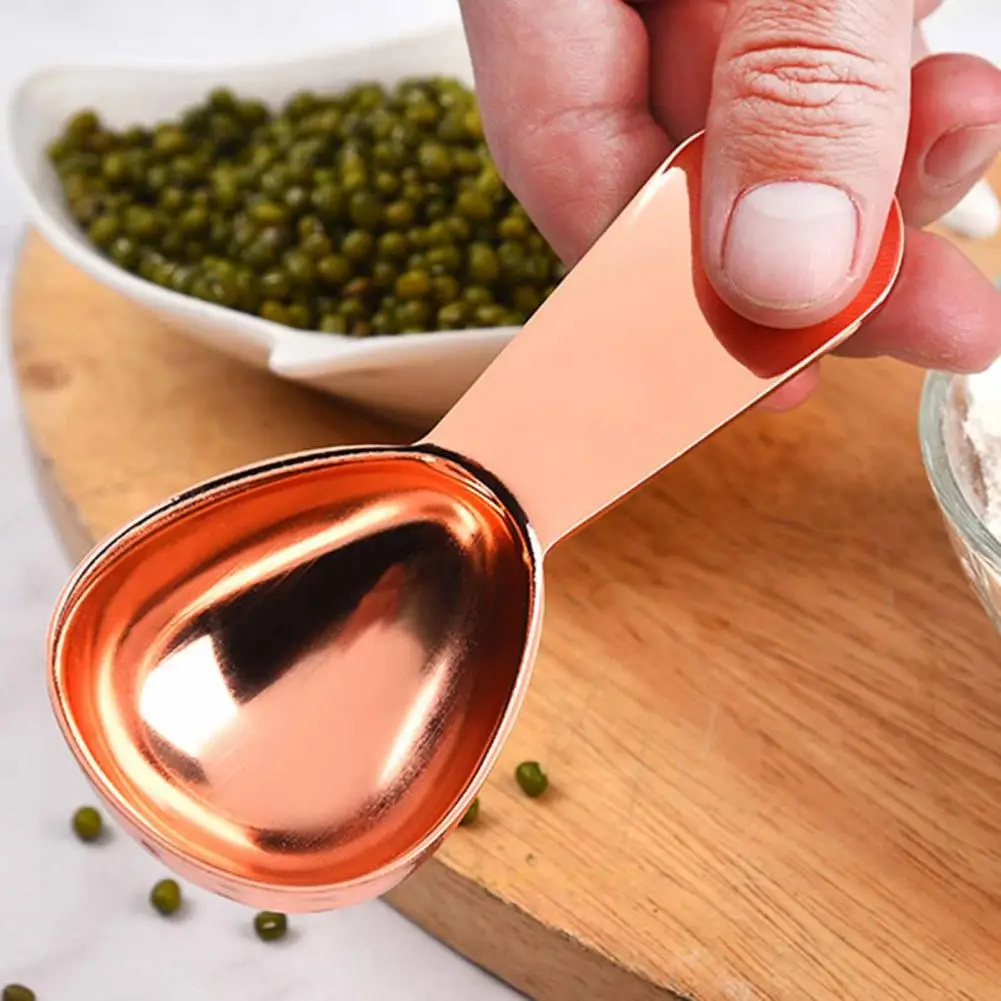 

1Pc Coffee Scoop Measuring Spoon Eco-friendly Heat Resistant Stainless Steel Measuring Coffee Powder Scoop for Kitchen Tool