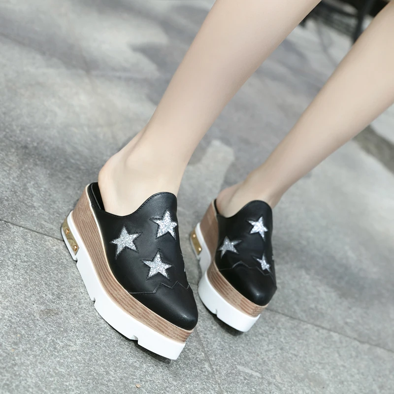 2019 г. Женские босоножки на танкетке высоком каблуке 7 см и платформе 4 5 блестящие