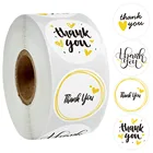 Наклейки с 4 стилями, желтые круглые или сердца этикетки для альбома для наклеивания для свадебных конвертов, наклейки для канцелярские товары ручной работы