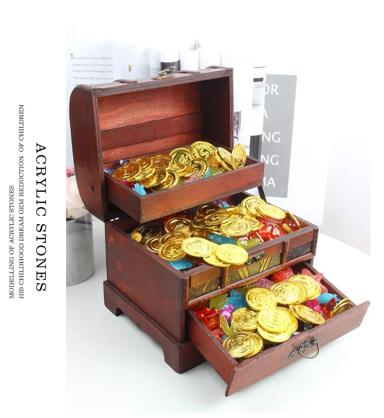 20 шт. пиратское сокровище пластиковая монета реквизит золотого с черепом для