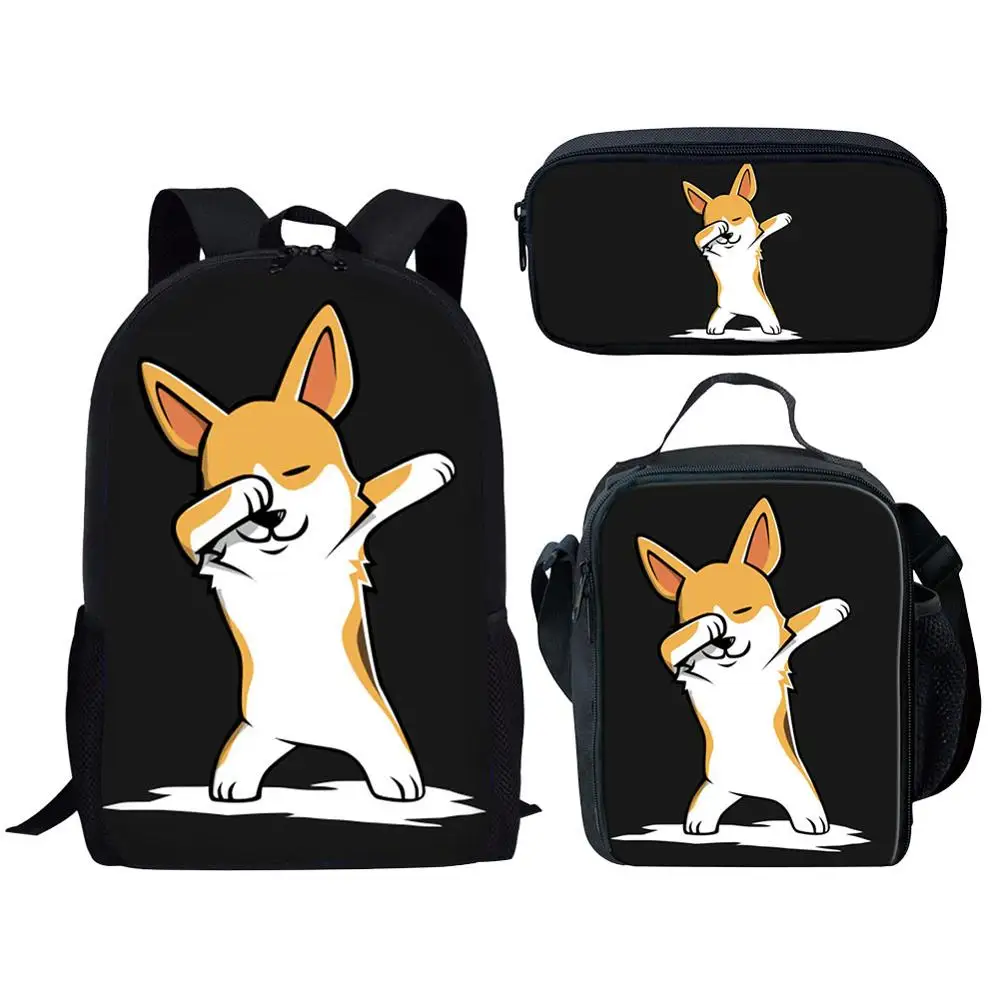 Комплект из рюкзака и сумки для девочек мальчиков милый школьный ранец с принтом