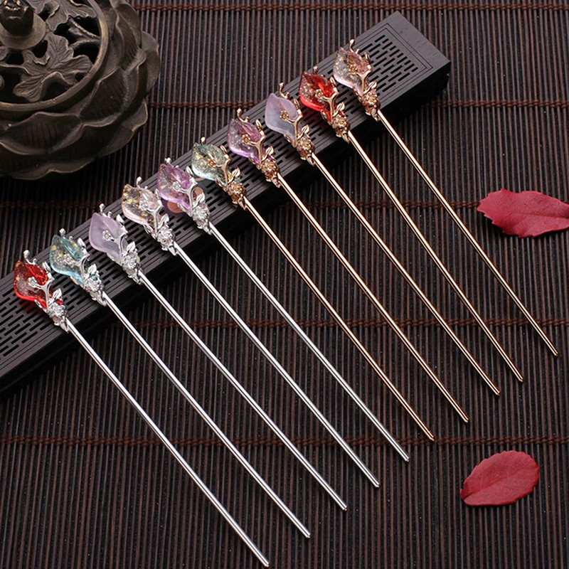 

1PC Classical Pure Copper Pendant Antique Generation Plate Hairpin Shaking Hair Stick Hair Accessories for Women