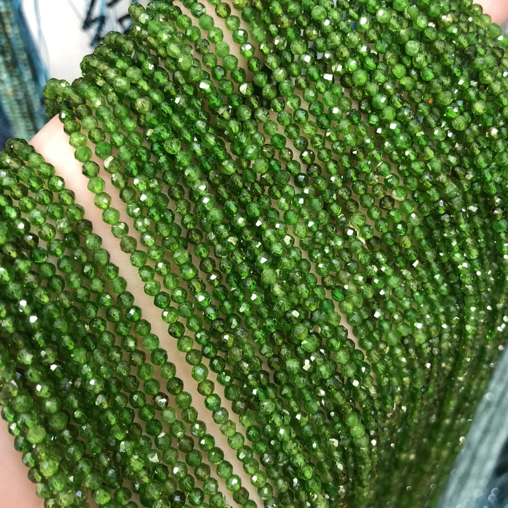 

Natural Stone Level 1 Loose Beads Diopside Fit Jewelry making DIY Necklace Bracelet Earrings Fashion Accessories Size 2.5/3mm
