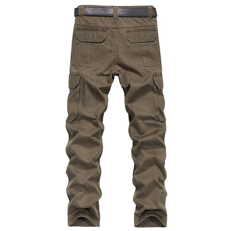 Мужские длинные брюки-карго большого размера 44 Прямые хлопковые брюки-сафари с