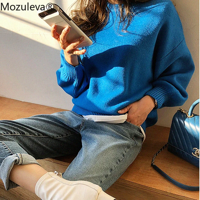Mozuleva 2020 в винтажном стиле свободные утолщаются теплый пуловер свитер для женщин