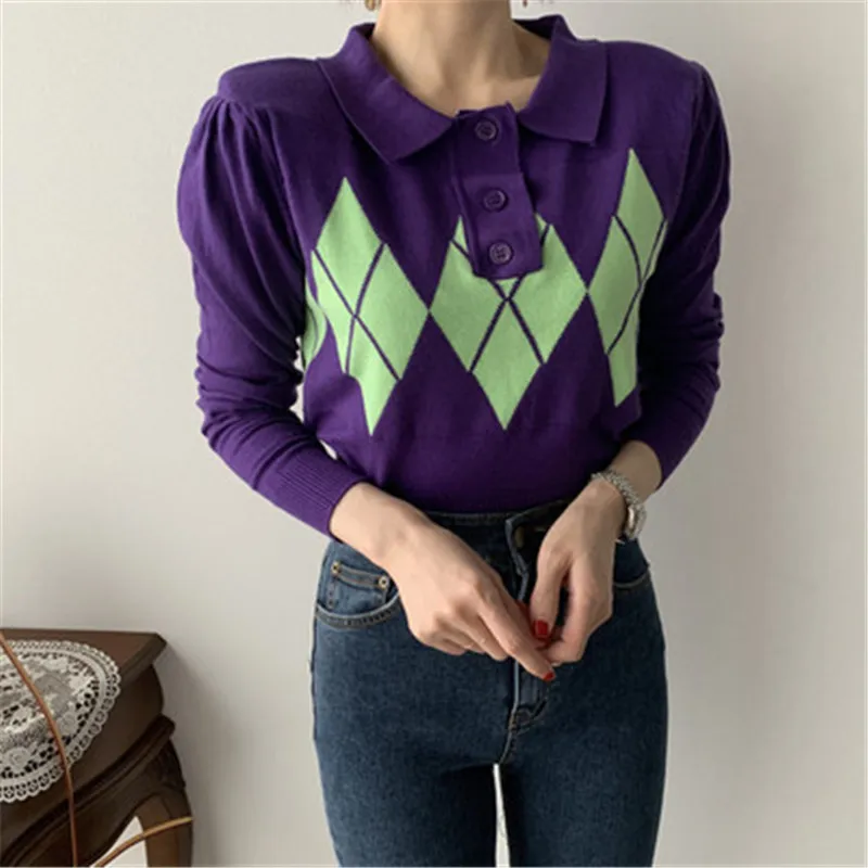 

Свитер женский осенне-зимний, трикотажный, с длинными рукавами и высокой талией