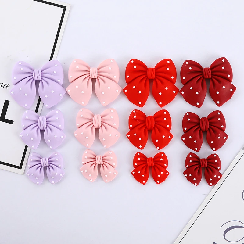 20pcs cute dot bowknot resin crafts diy childrens hair clips necklaces mobile phone shell patch decorative material accessories free global shipping