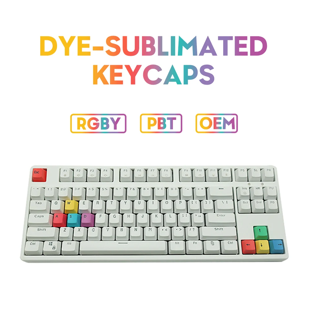 Механическая клавиатура PBT Keycaps OEM Profile RGBY 9 клавиш для Cherry GK61 Anne Pro 2 SK61 PC Gamer - купить