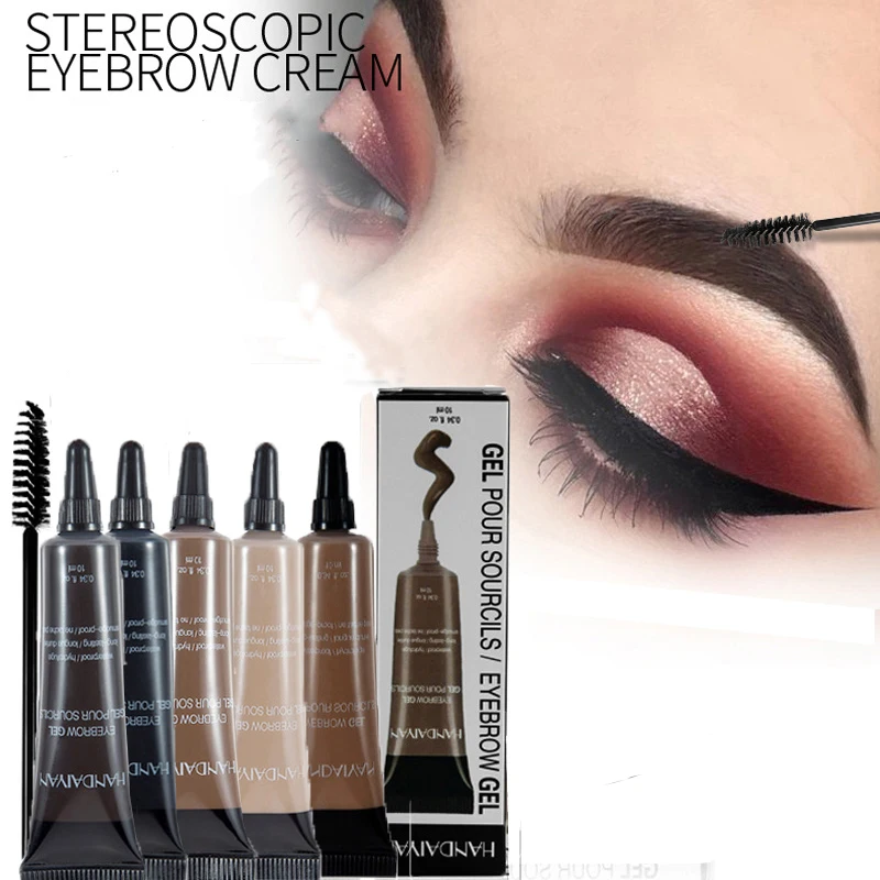 

6 Colors Waterproof Liquid Eyebrow Tint Cream Long-lasting Eyebrow Paint Cream Eyebrow Makeup Dye Eye Brows Gel With Brush