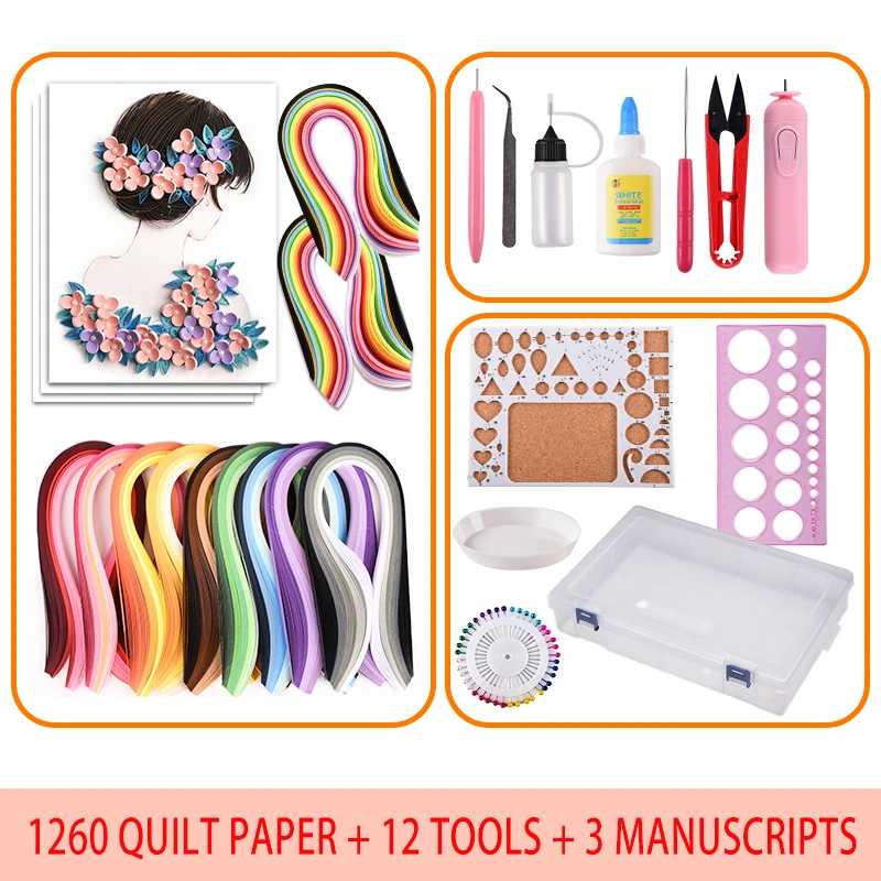 Conjunto de herramientas de Quilling de papel, pegamento para principiantes de Potali, materiales de manualidades, suministros de Scrapbooking, Kit de herramientas de Quilling-3