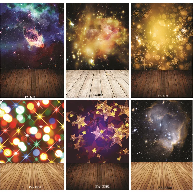 

Vinyl Custom Photography Backdrops Prop Space Starry Sky and floor Theme Photography Background FA20419-107