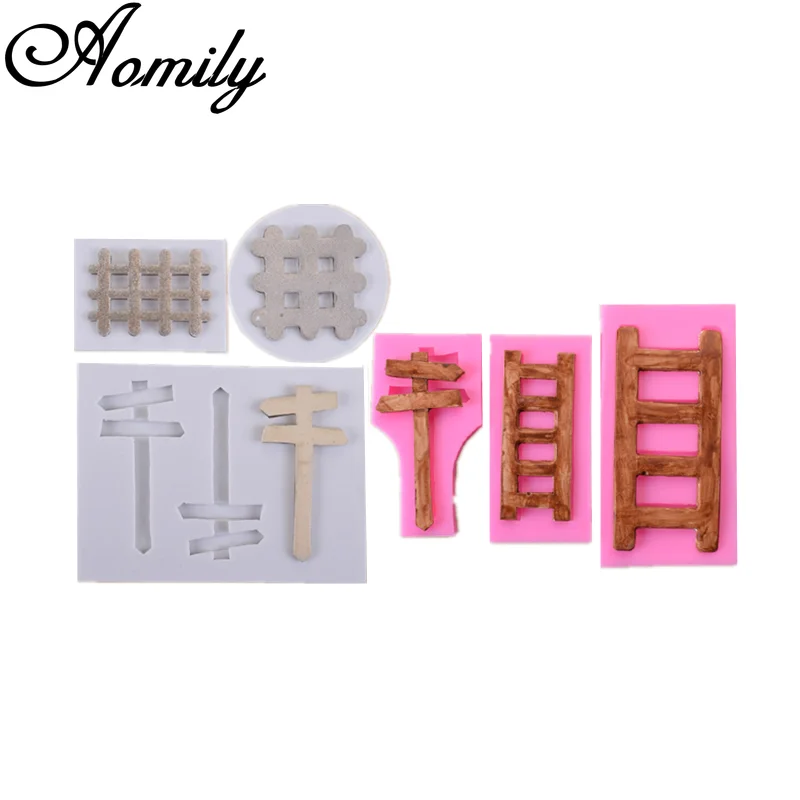Aomily Street Sign Signage Ladder Fence Silicone Cake Mold Chocolate Bakeware Mold DIY Pastry Ice Block Soap Mould Baking Tools