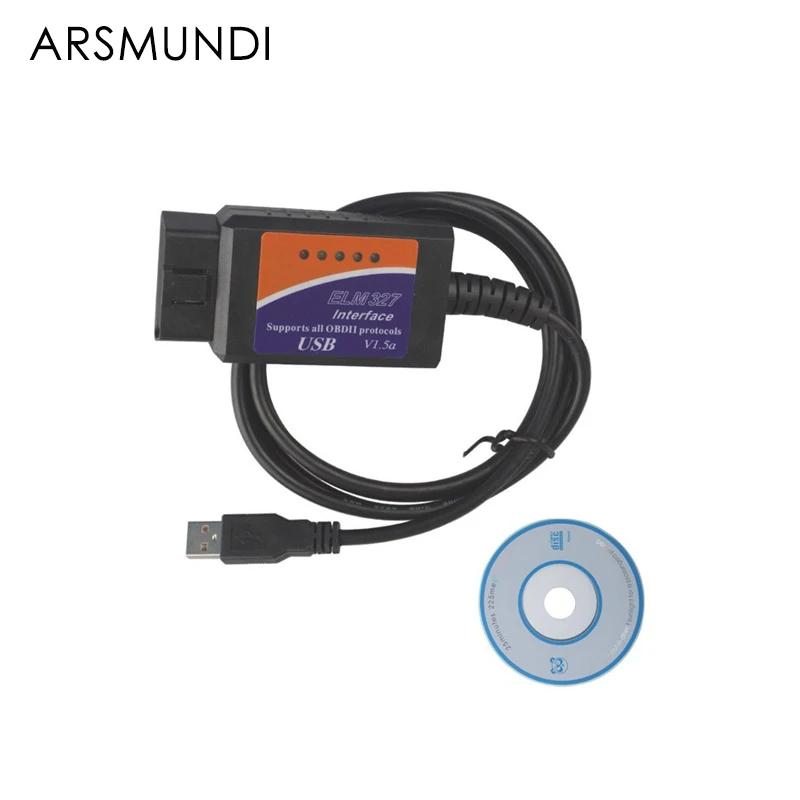 Новейшая Версия OBD2/OBDII сканер ELM327 USB v1.5 Интерфейс ELM 327 интерфейс OBDII CAN BUS сканер|elm