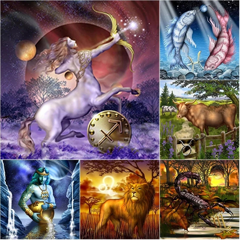 

5D Diy Scenery Diamond Painting Twelve Constellations Diamond Embroidery Cross Stitch Full Square Round Drill Gift Home Decor