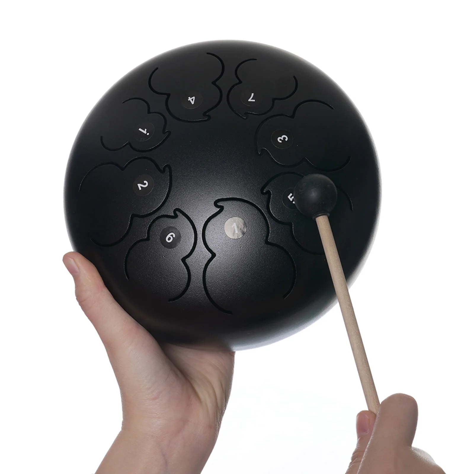 

8' Steel Tongue Drum Standard C Key and Music Book Gift for Boys Girls Black