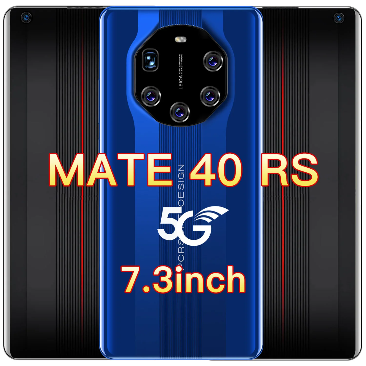 

Smartphone Mate40RS 7.3 Inch 12+512GB Mobile Phone 5800mAh 10 Core Fingerprint Recognition Andriod 10 Dual Card SD MTK6799 Phone