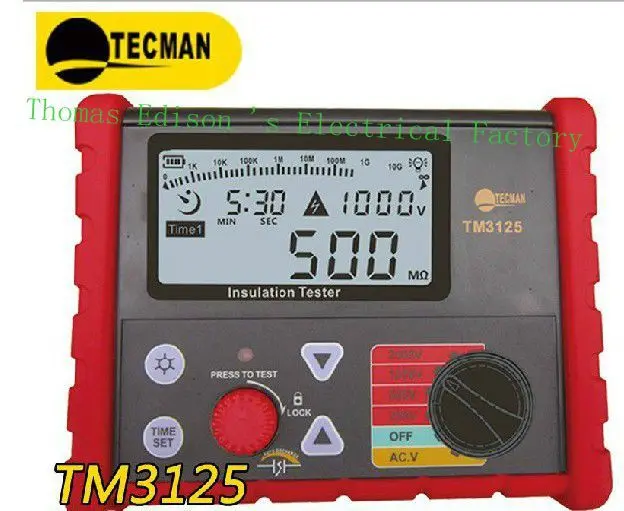 TECMAN цифровой тестер высокого напряжения сопротивления изоляции/megohmmeter TM3125 (2500 В)
