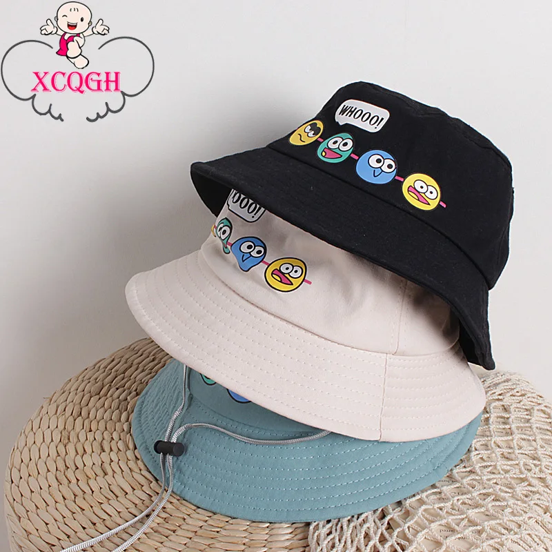 

XCQGH Cartoon Smile Baby Sun Hat Cute Baby Girl Boy Bucket Hat Outdoor Infant Toddler Kids Hat Children Fisherman Hat