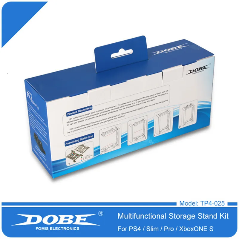 

Dobe Multifunctional Disk Storage Stand Kit with DS4 Controller Charging Dock for Playstation 4 PS4 Pro Slim XBOX ONE S