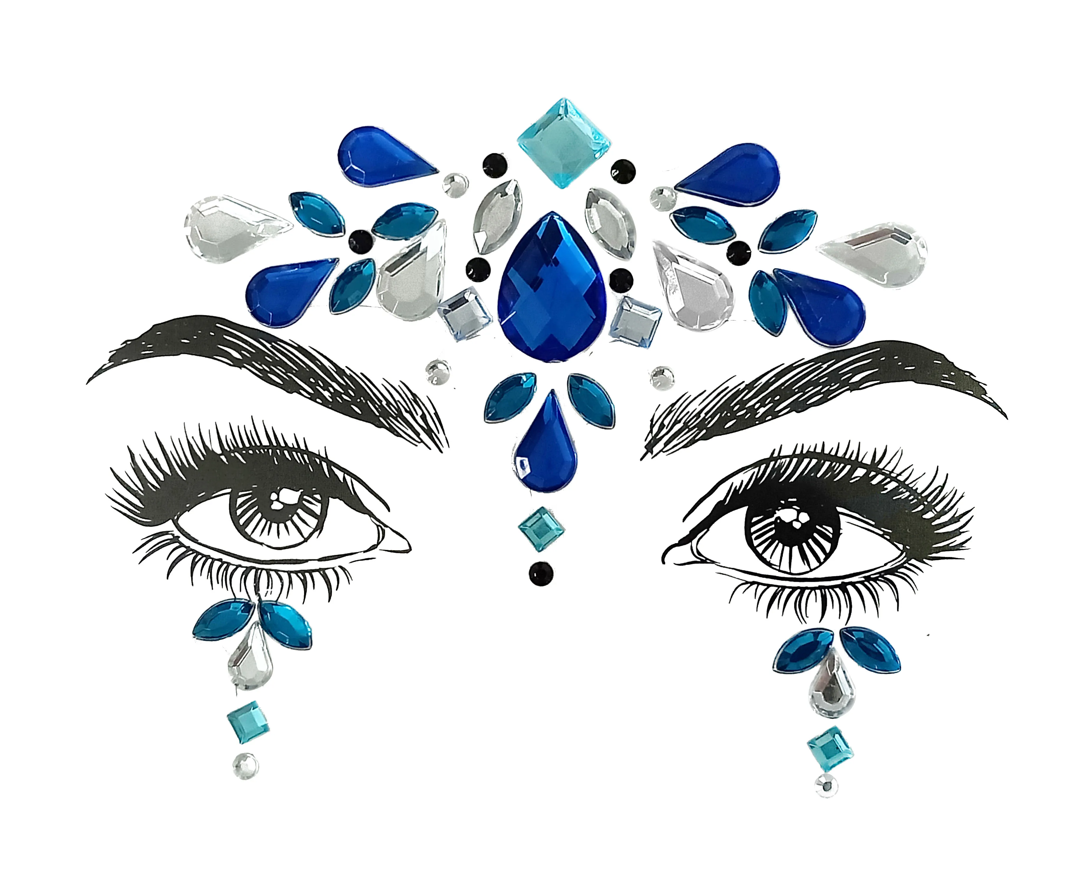 1 Набор женские драгоценные камни в виде лица русалки блестящие украшения