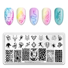 Трафарет Beautybigbang из нержавеющей стали для стемпинга ногтей, шаблон с изображением тигра, зебры, цветка, для нейл-арта, Стеллаж с животными