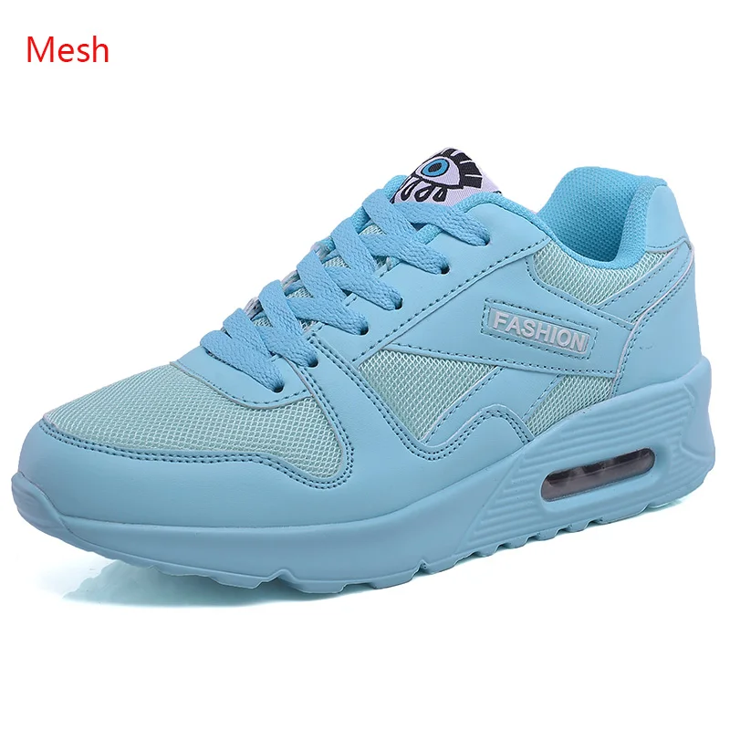 mesh blue Женские кроссовки; обувь для бега из искусственной кожи; белые модные кроссовки; коллекция года; женские кроссовки; уличная спортивная обувь; дышащая обувь на воздушной подушке - Цвет: mesh blue