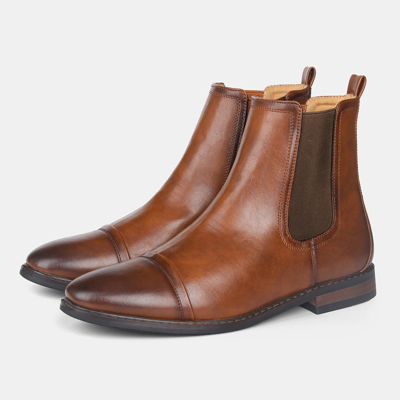 40-46 band boots men autumn chelsea leather motorcycle designer High Top vintage Ankle | Обувь
