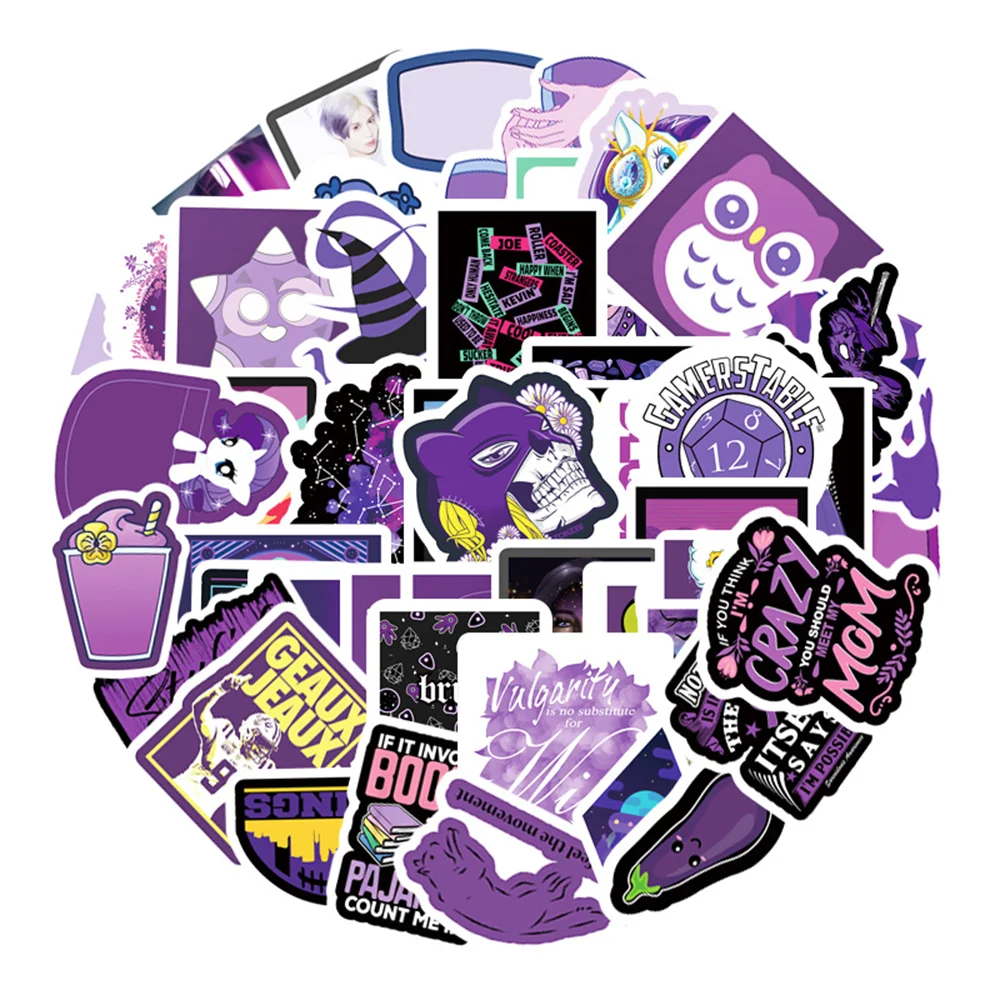 55 шт милые Граффити Блокнот ручной работы Фиолетовый Стикеры для ноутбуков
