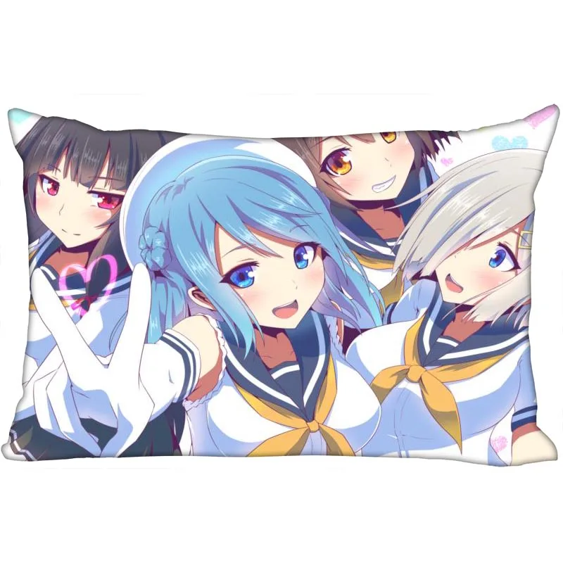 

ShunQian Kantai Anime Pillowcase 45x35cm(One Side) Decorative Rectangle Zipper 3D Print Pillowcase Satin Fabric Pillow Cover
