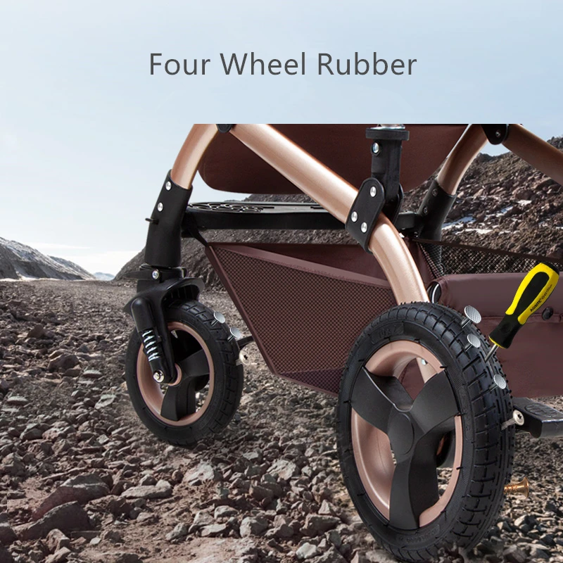 Регулируемая Роскошная детская коляска 3 в 1 переносная высокий пейзаж