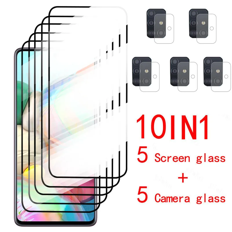 

For Samsung Galaxy A71 Glass Sunsung galaxi A03s Tempered Glass Full Glue Screen Protector For Samsung A52 A51 A71 Lens Glass