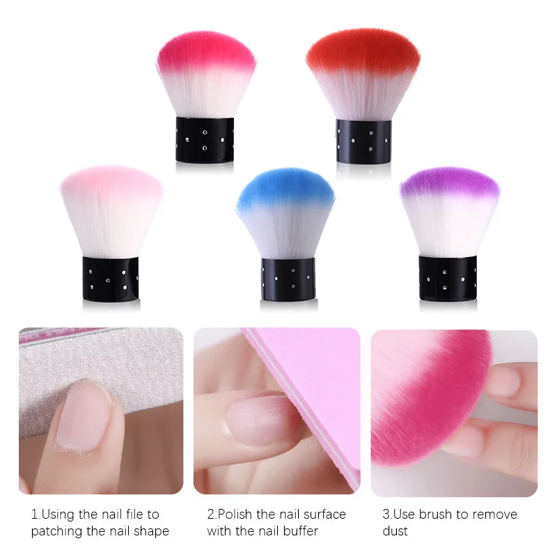 

1pc Nail Brush Tools File Nail Art Care Manicure Pedicure Soft Remove Dust Small Angle Cleaner Remover Brush Random color