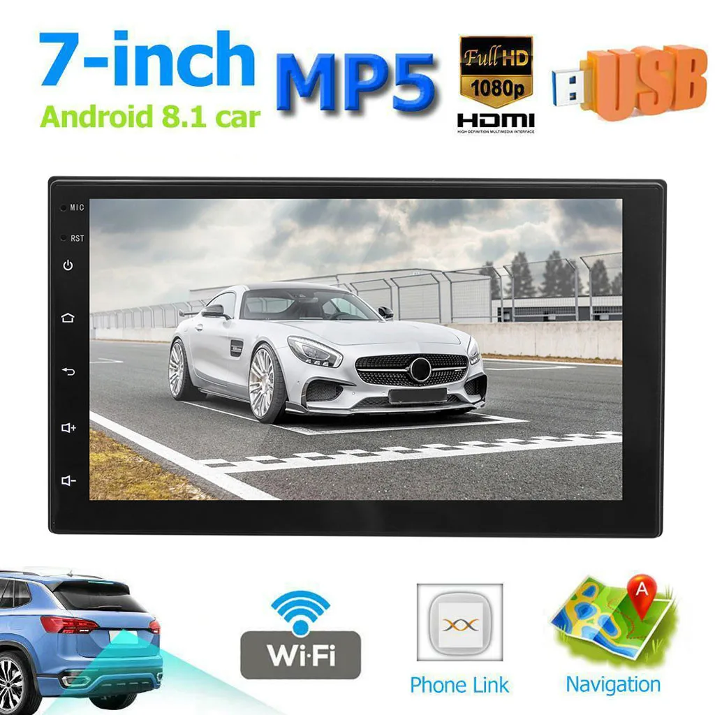 Android8.1 Автомобильный мультимедийный плеер 7 В емкостный сенсорный экран HD с радио, gps MP5 плеер встроенный Wi-Fi автомобильный Стайлинг Прямая поставка
