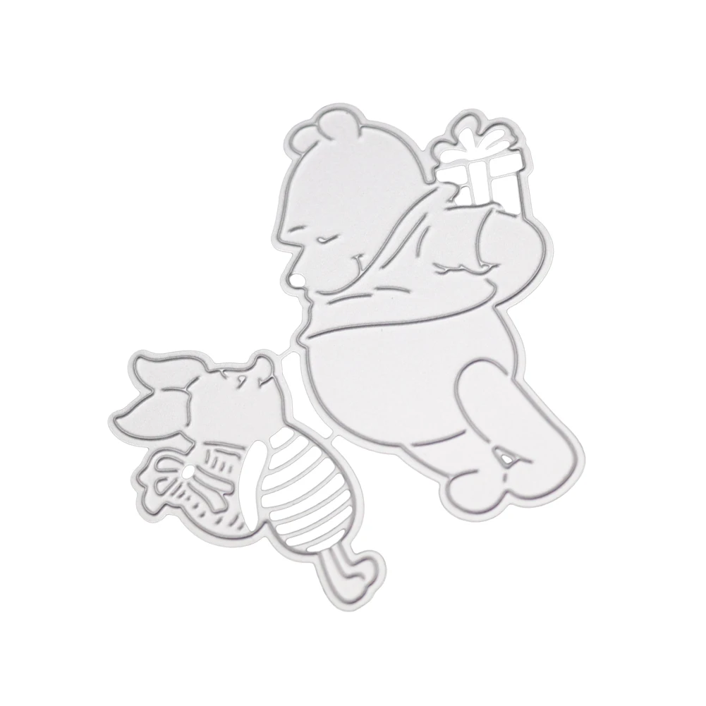 

Bear and Pig Metal Cutting Dies For DIY Scrapbooking Paper Cards Photo Album Decorative Embossing Clear Stamps And Dies New 2019