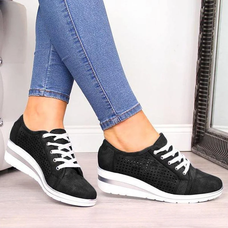 

Women Shoes Sneakers 2020 Hollow Out Breathable Platform Wedge Shoes Sneakers Women Casual Shoes