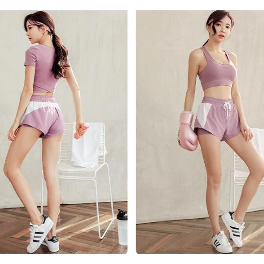 

2-pieces yoga sports suit women's running clothes gym loose sportswear