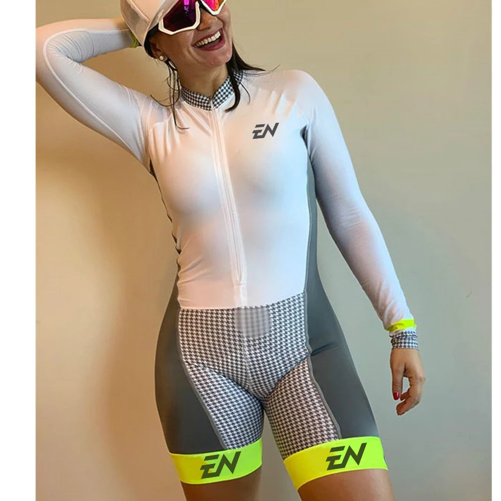 

ENCYMO Women Profession Triathlon Suit Clothes Cycling Skinsuit Body Set Ciclismo Rompers Go Pro Team Jumpsuit Kits