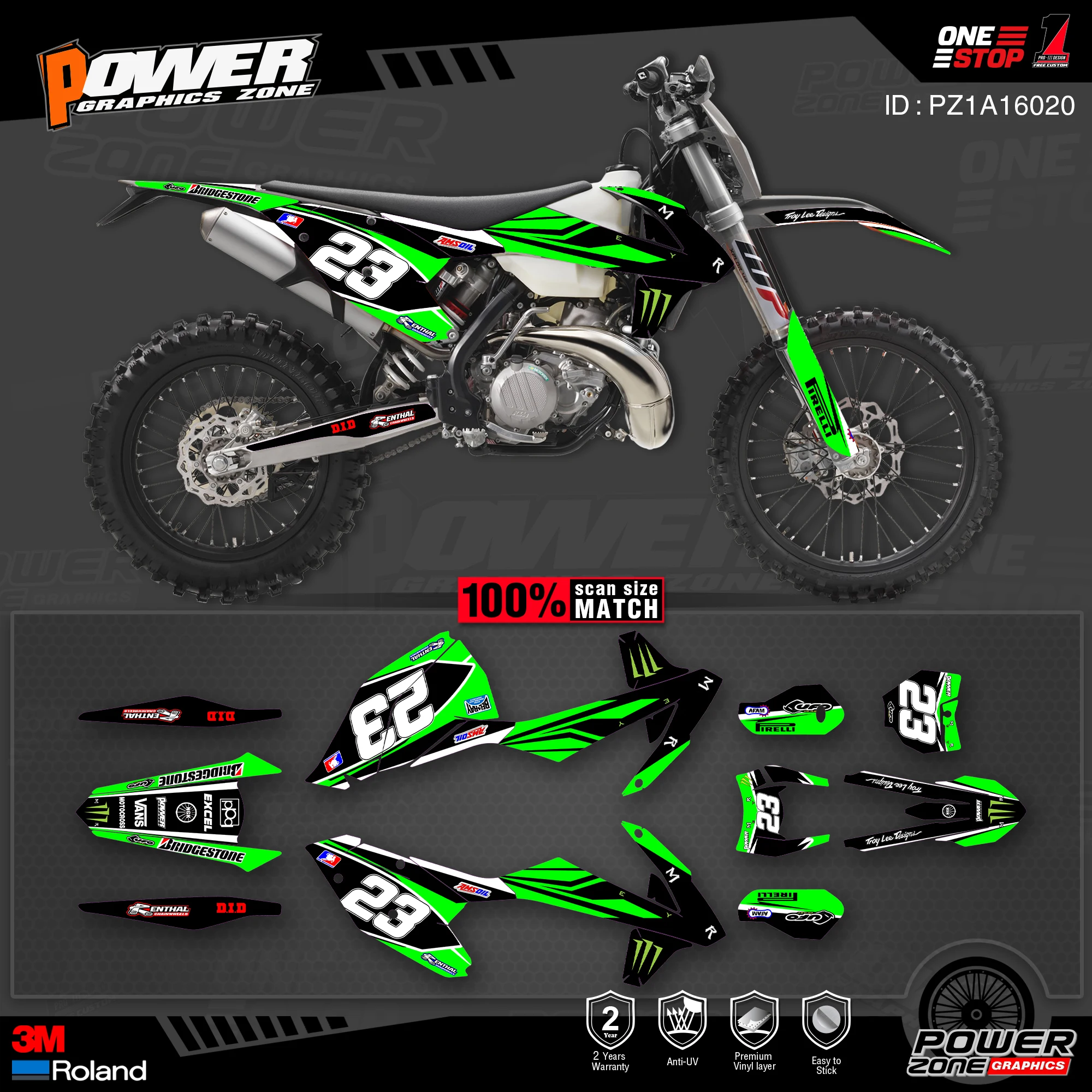 PowerZone пользовательские команды графики фоны наклейки 3m Набор для KTM SXF MX 16 18 EXC XCW