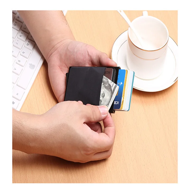 Качественный держатель для кредитных карт из нержавеющей стали с эластичным