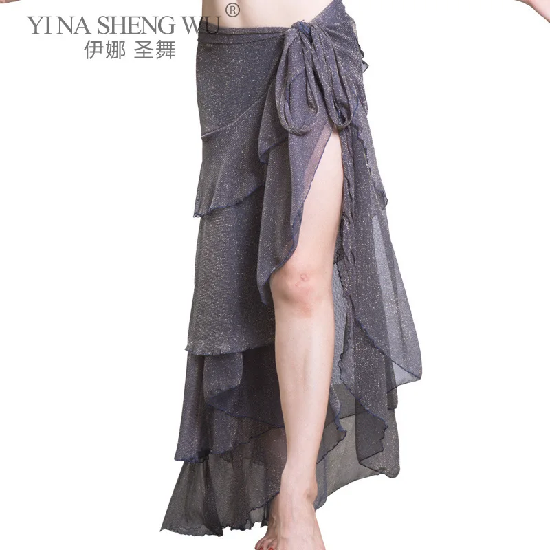 

Belly Dance Ruffle Skirts Oriental Hip Scarf High Slits Belly Dance Costume Big Skirt For Women Belly Dance Practice Clothes New