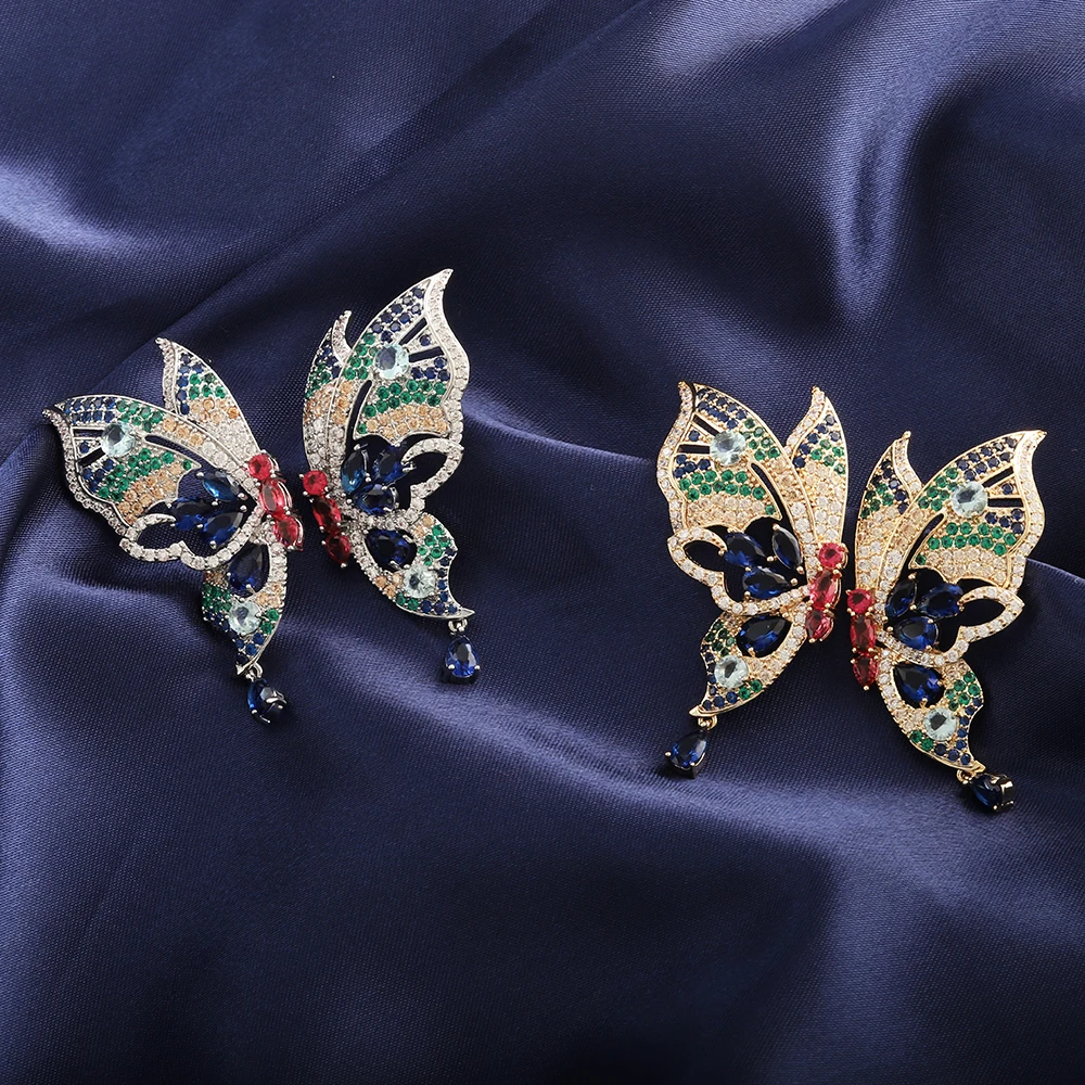 Красочные симметричные Роскошные серьги-подвески в виде бабочки изысканные