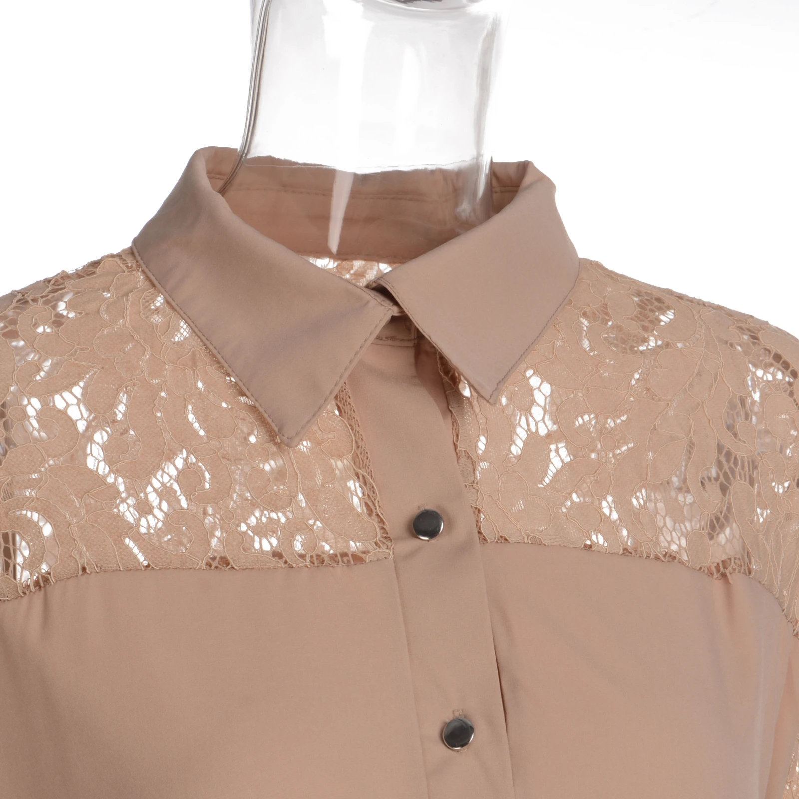 Женское кружевное платье-рубашка на пуговицах элегантное мини-платье с