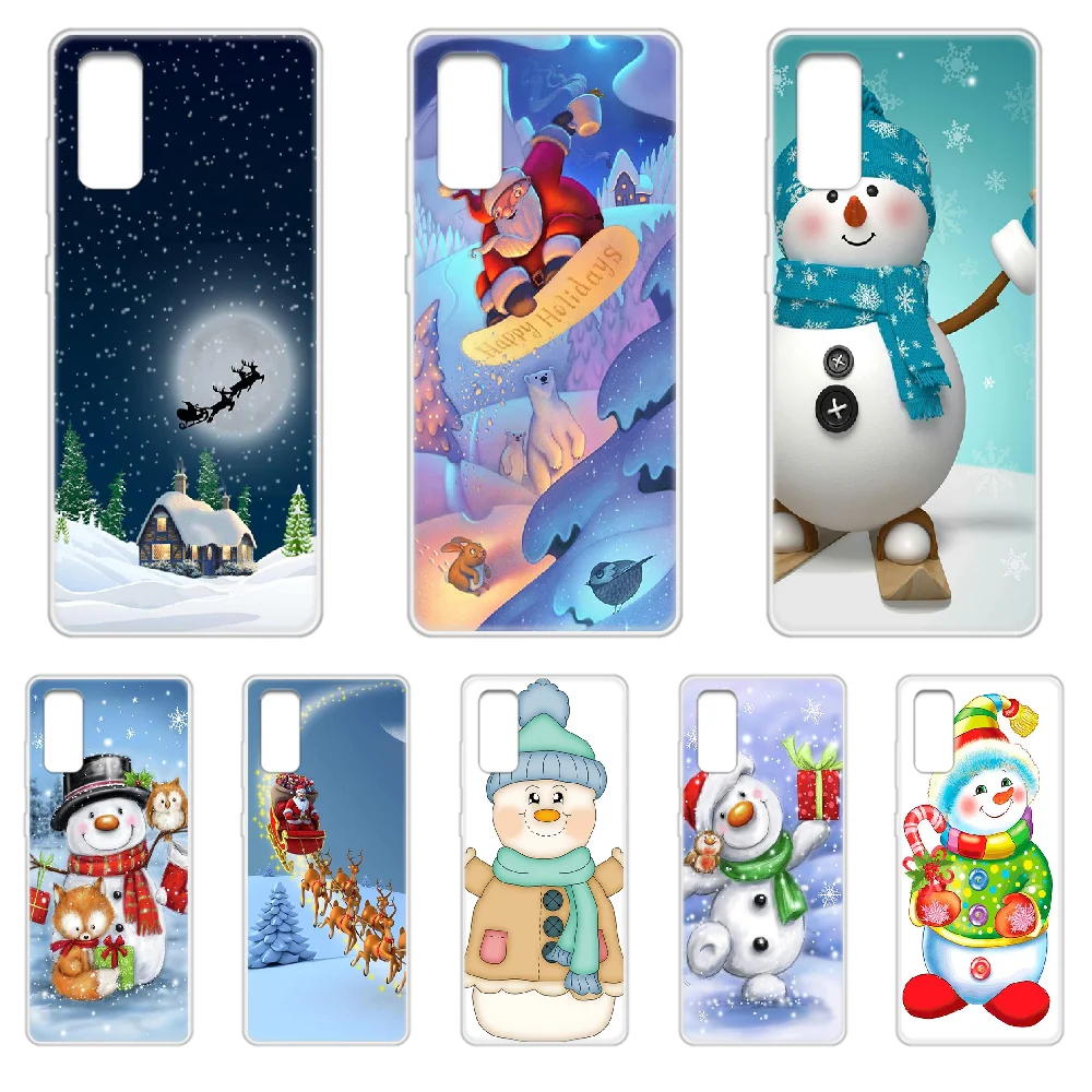 

Christmas Tree Snowman Phone Case Cover Hull For SamSung Galaxy S 6 7 8 9 10 20 Plus Edge E 5G Lite Ultra Transparent Etui