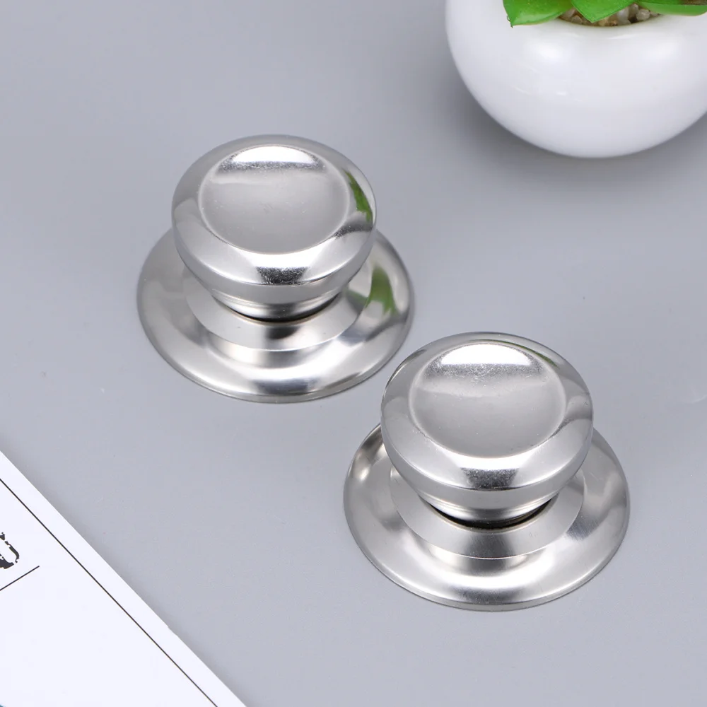 

2Pcs Kitchen Pot Knob Stainless Steel Replacement Cookware Pot Lid Handle Holding Knob Universal Replacement Anti-scalding Acces